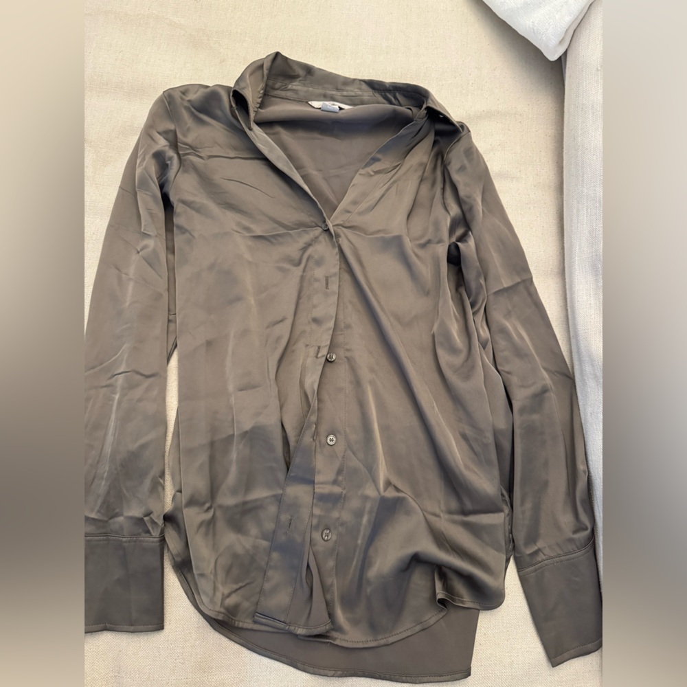 H&M Charcoal Button-Up Blouse